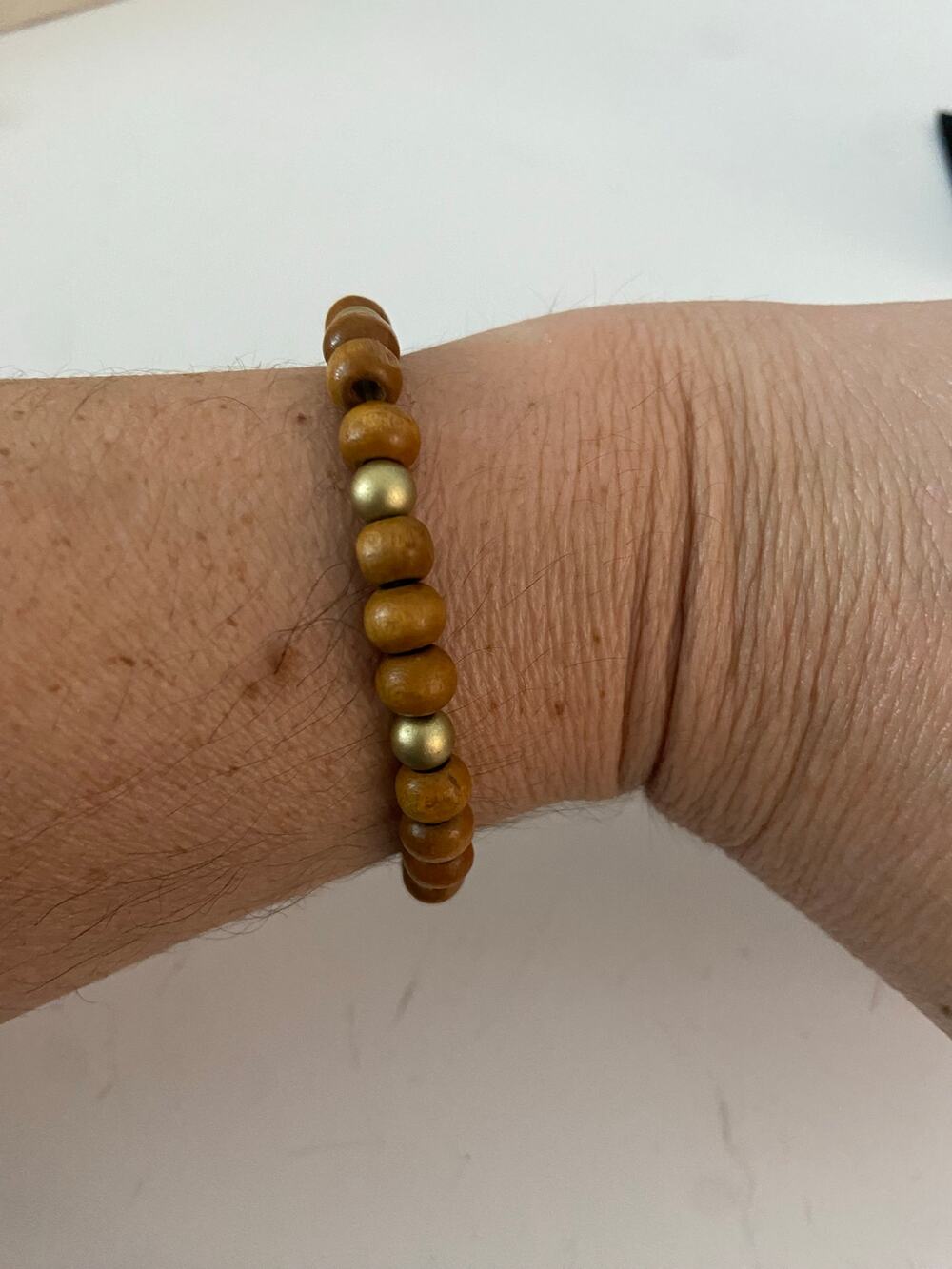 Wood bead bracelet